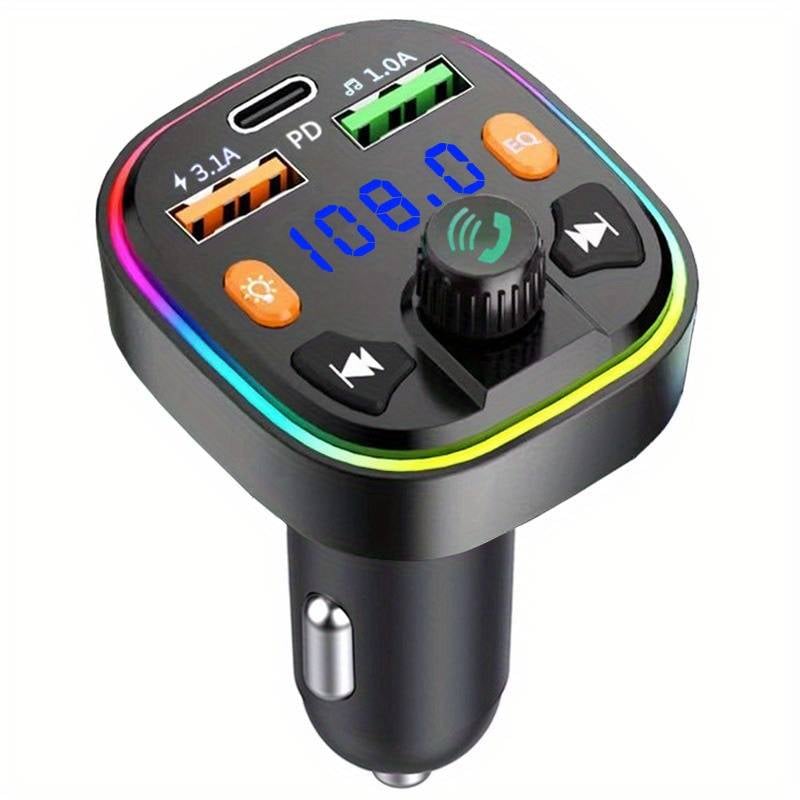 MODULATOR FM M5 BLUETOOTH CU FUNCTIE DE INCARCATOR AUTO CU 2 PORTURI USB SI UN PORT TYPE-C