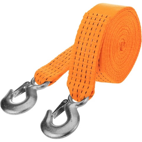 CUREA CU CARLIGE DE SIGURANTA, PENTRU TRACTARE, POLIESTER, CAPACITATE 2500 KG, PORTOCALIU, 4M X 50MM