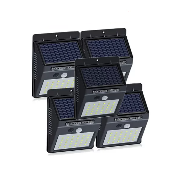 Set 5 lampi solar cu 30 led , senzor de miscare si senzor de lumina