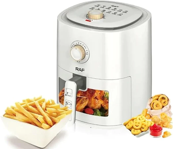 Air Fryer - friteuza cu aer cald, fara ulei, capacitate 6L, 1500W, alb + CADOU 1x SET HARTIE 100 PCS