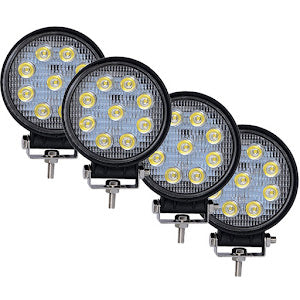 Set 4 proiectoare LED BAR, OFF ROAD, rotund, 9 LED, 27 W, 11 cm