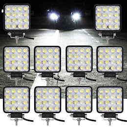 Set 10 proiectoare 16 LED 48W auto IP 67