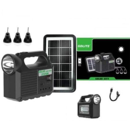 Sistem iluminare cu led-3 becuri +RADIO+,panou solar