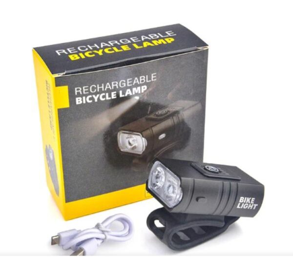 Far pentru bicicletă cu dublu far LED,Lanternă reîncărcabilă prin USB,Far rezistentă la apă 1200mah 350lm