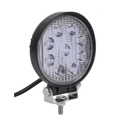 Proiector LED Auto 27W, Rotund, 12V-24V, 1400 Lumeni Spot Beam 30°